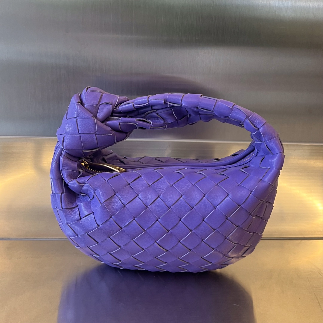 Small Jodie Intrecciato Leather Shoulder Bag Lavender